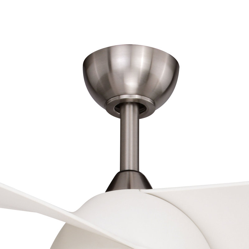 Ventilateur de plafond d'intérieur en nickel brossé et blanc mat matte avec pales 52 po Huntingdon, Blanc
