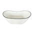 Baignoire sabot autoportante double en acrylique blanc brillant, 150 cm x 75 cm, avec rebord fin noir et fond plat 319BK