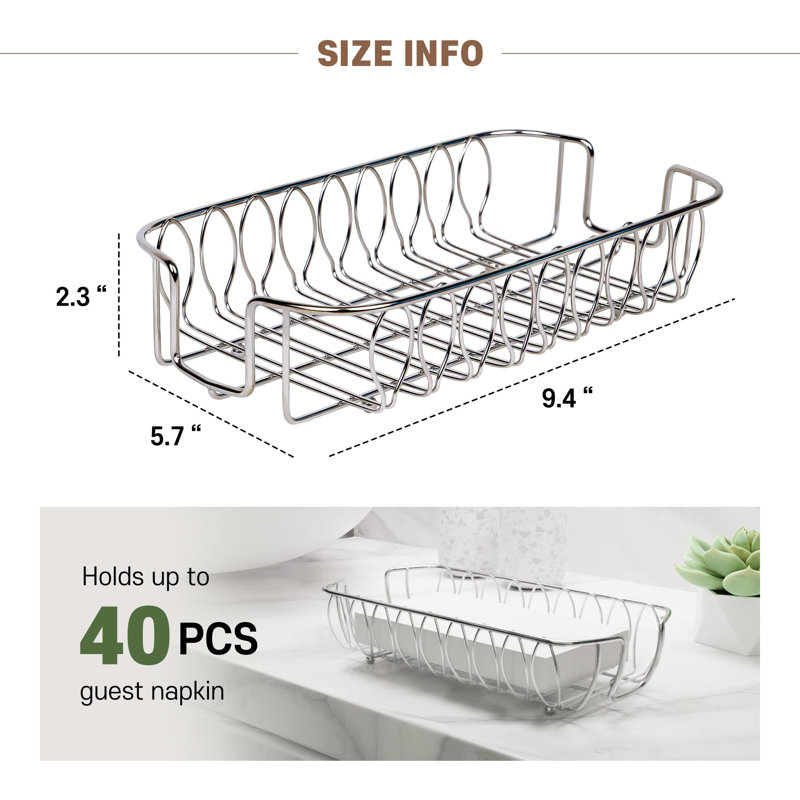 Countertop Napkin Organizer, Silver