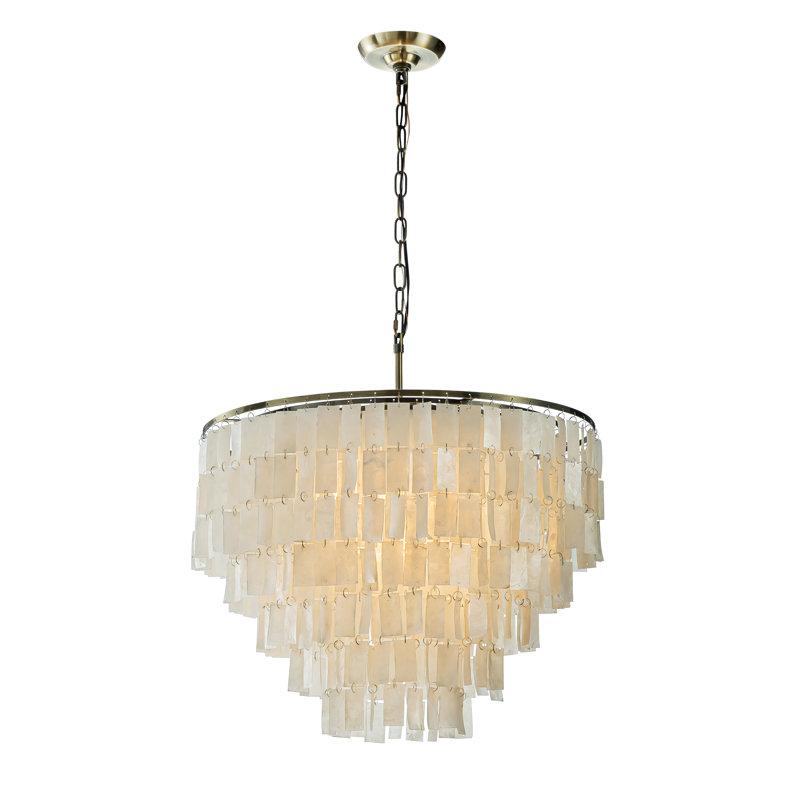 Lustre Pettisville Farmhouse Coastal Shell / Capiz, H 87 po x l 25,6 po x P 25,6 po