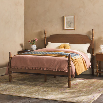 Traditional Easy Assembly Solid Wood Turned Spindle Bed