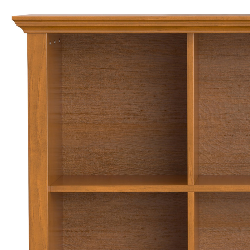 Acadian 48"H Solid Wood Transitional Bookcase with Fixed Shelves and Tapered Legs, (8 Shelves) 33" H x 57" W x 16" D