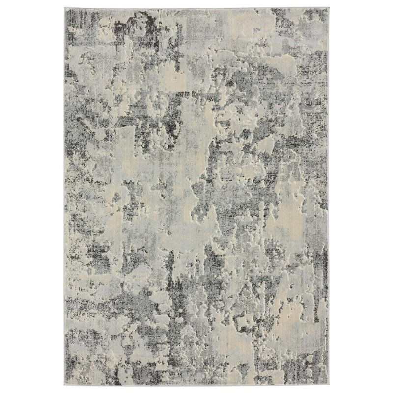 Tapis bleu / gris / sauge Presswood, Rectangle 8 pi x 10 pi