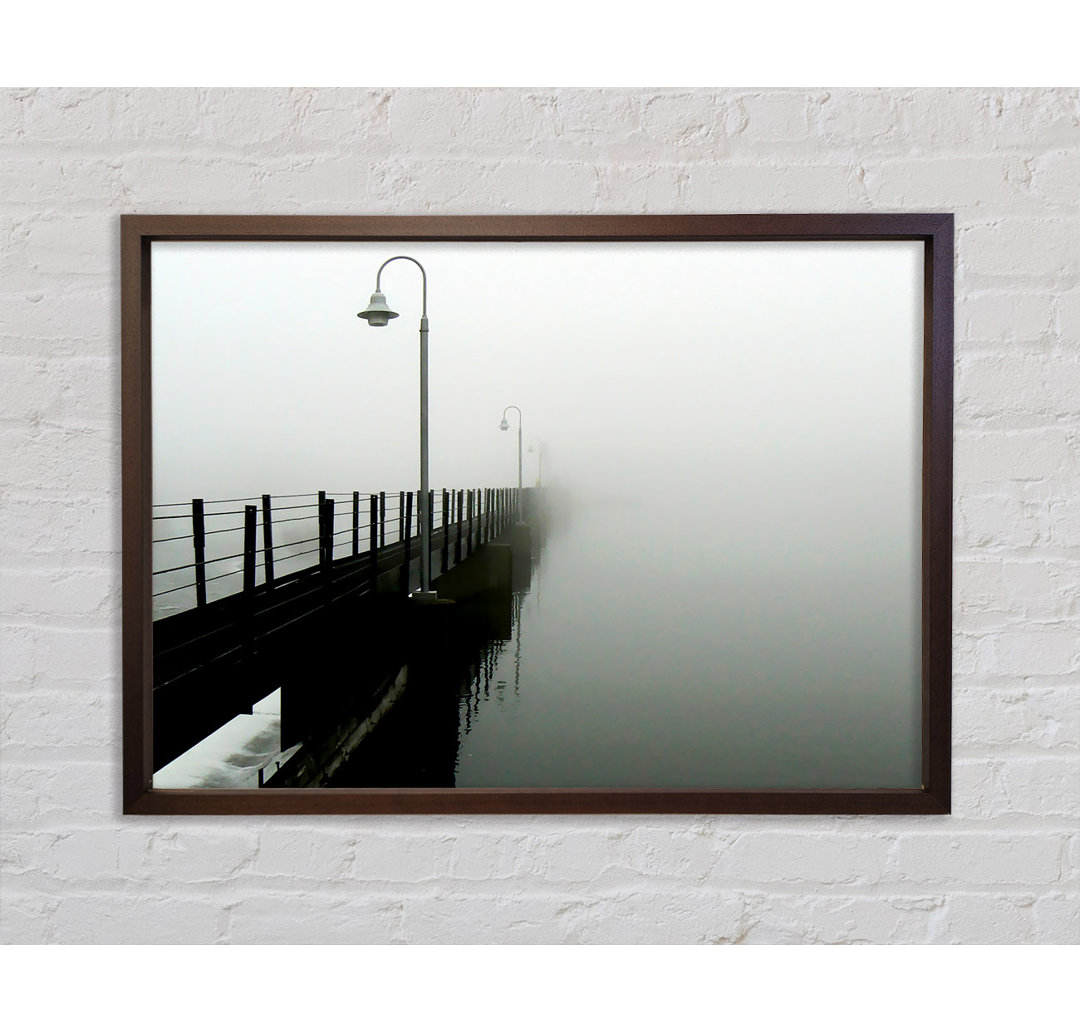 Misty Ocean Pier - Einzelner Bilderrahmen Kunstdrucke auf Leinwand