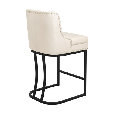 Donicia Upholstered 26'' Counter Stools with Metal Frame