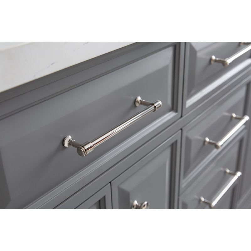 Palace 60'' W Double Vanity, Cashmere Gray, Polished Nickel