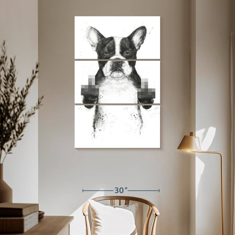 Brampt Censored Dog, 65" H x 42" W