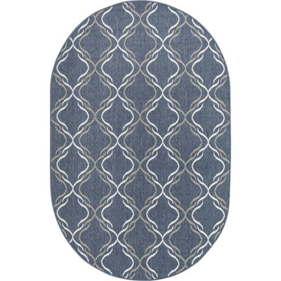 Tapis intérieur / extérieur bleu marine Basanti