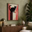 Cat on Geometry Mid-Century 1 Piece Wrapped Canvas Wall Art-2145122334-2145122338