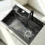 Stainless Steel Kitchen Sink Multifunctionl Workstation Sinks Single Bowl With Accessories Faucet-133147380