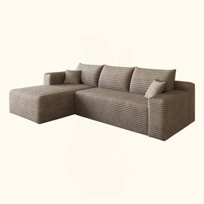 Canapé modulaire 95 po Cloud, fauteuils rembourrés minimalistes modernes, canapé confortable en forme de U pour le salon, canapé d'angle à assise profonde, aucun assemblage requis (tissu en velours côtelé moelleux)