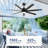 56"  Outdoor Ceiling Fans With Lights And Remote, Wet Rated Waterproof Ceiling Fan, 6-speed Dc Motor,  Modern Industrial Ceiling Fan Gazebo Fan For Porch Patios Pavilion-1815890791-1828607877