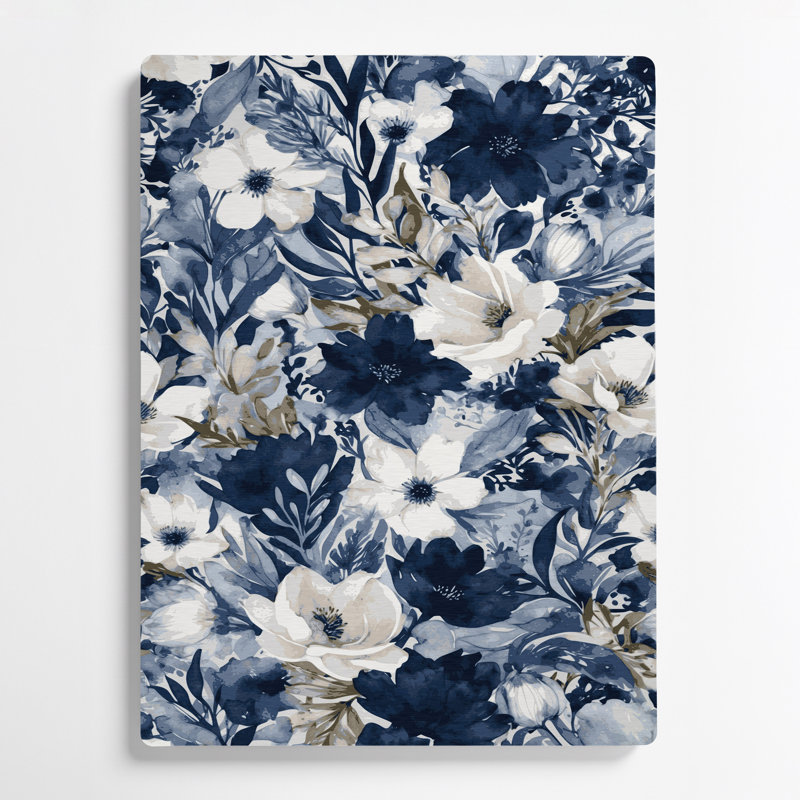 Aquarelle florale, art mural gris en métal 74, H 18 po x l 12 po
