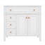 Meuble-lavabo en bois 36 po avec lavabo, ensemble de meuble-lavabo autoportant avec tiroir basculant, 3 tiroirs et 2 portes-1388013274