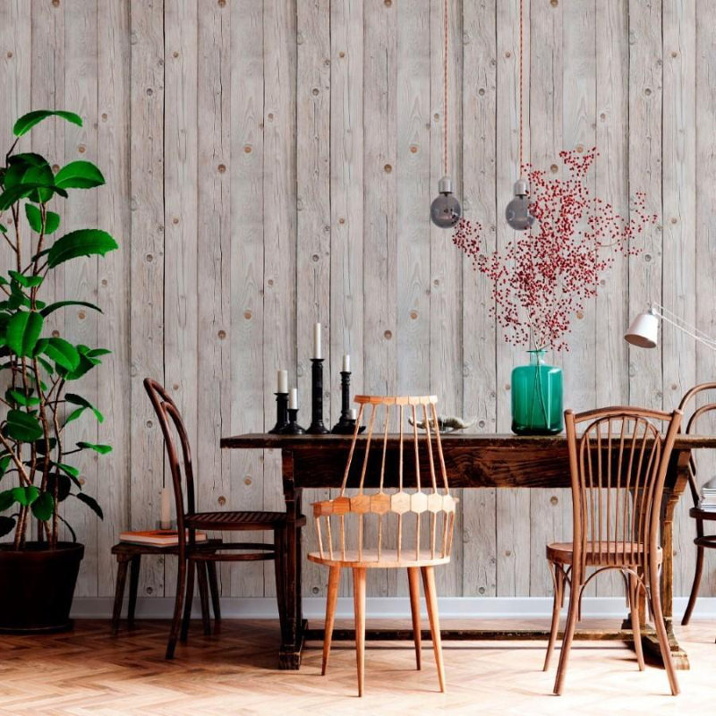 Vertical Light Woods Peel & Stick Wallpaper N012068