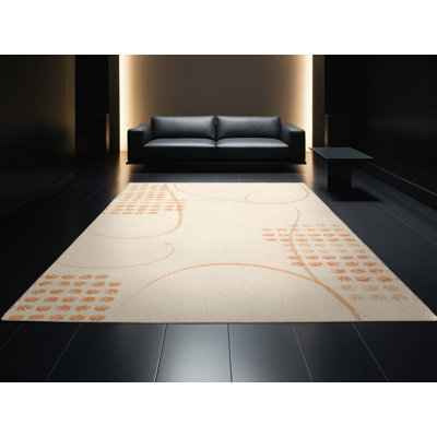 Tapis abstrait moderne et contemporain lavable à la machine Ahart Thanksgiving - beige