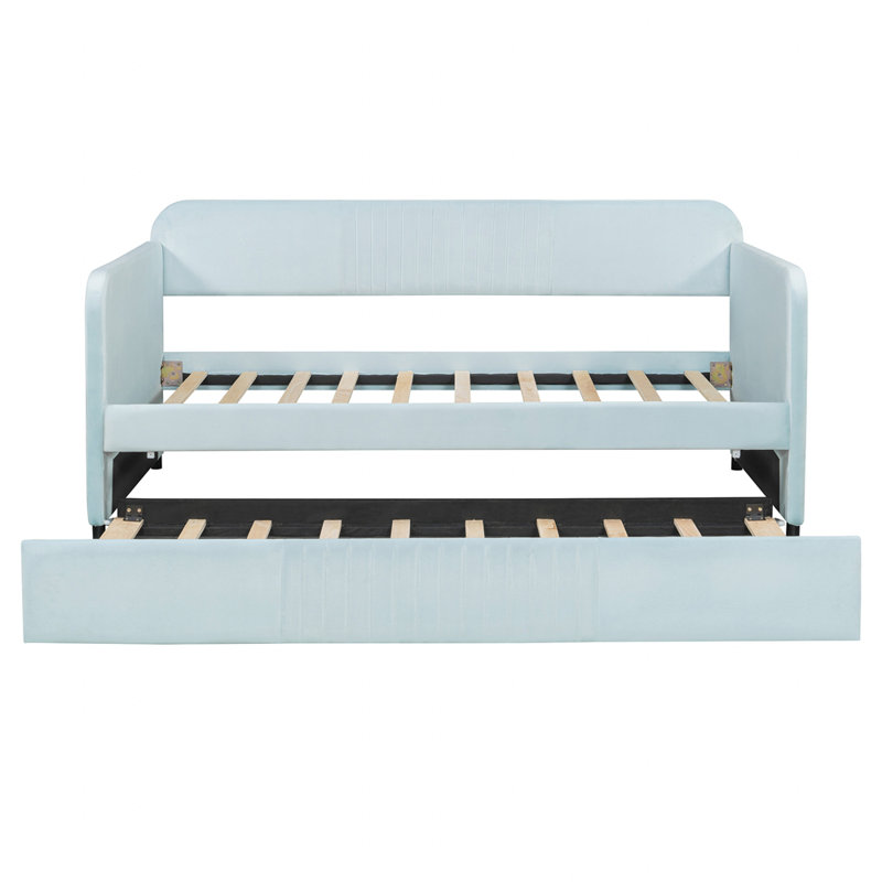Upholstered Daybed Sofa Bed Twin Size, Light Blue