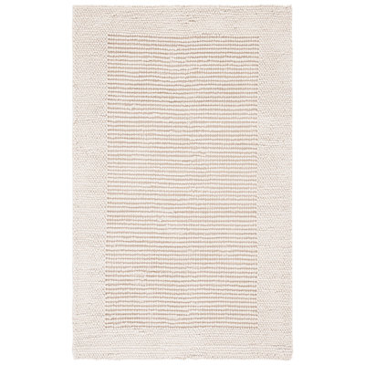 Burdick Ivory Beige Hand-Woven Wool Rug