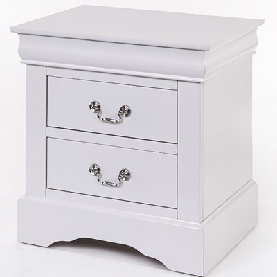 Chambre à coucher 2 Table de chevet blanche - Fonctionnement et construction en douceur avec système de rangement à 2 tiroirs