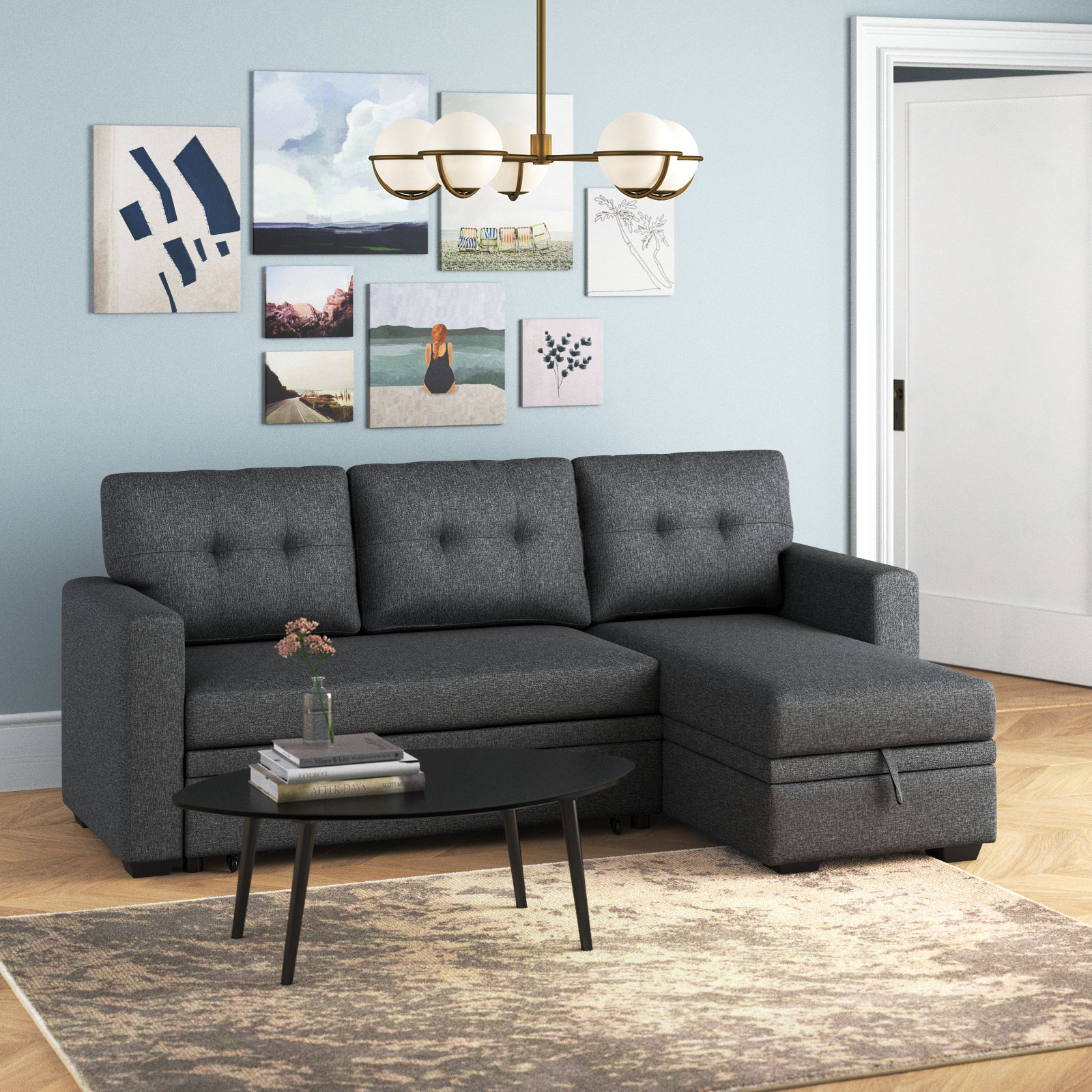 Wade Logan Minkley Upholstered L-Shap...