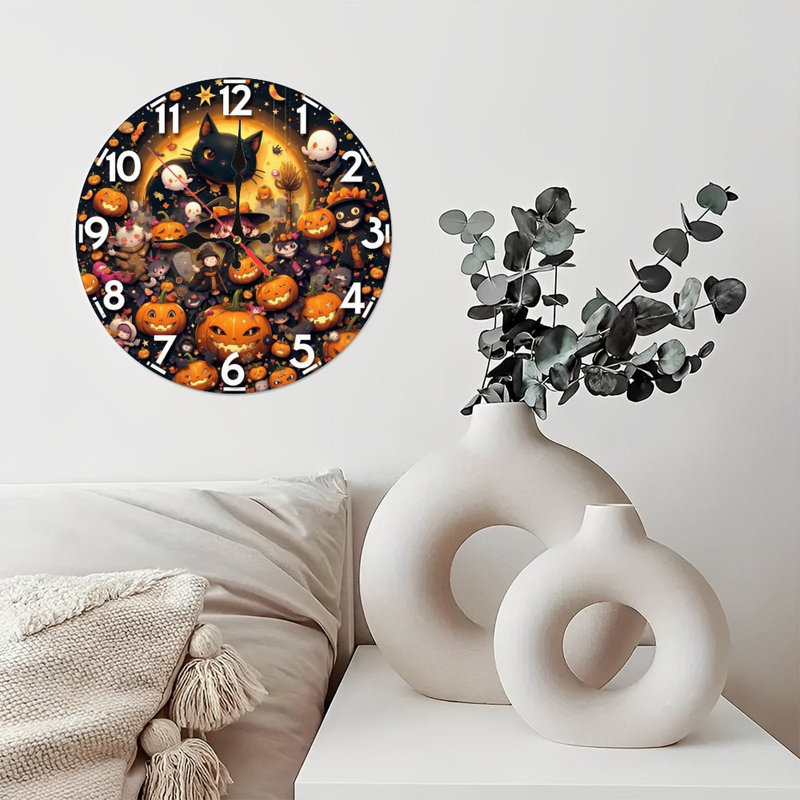 Horloge d'Halloween citrouilles mignonnes