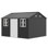  Remise nordique 12 x 3,3 x 8,2 pi avec 2 portes et 4 portes verrouillables Guardian Shelter Series AMERLIFE, gris foncé / blanc