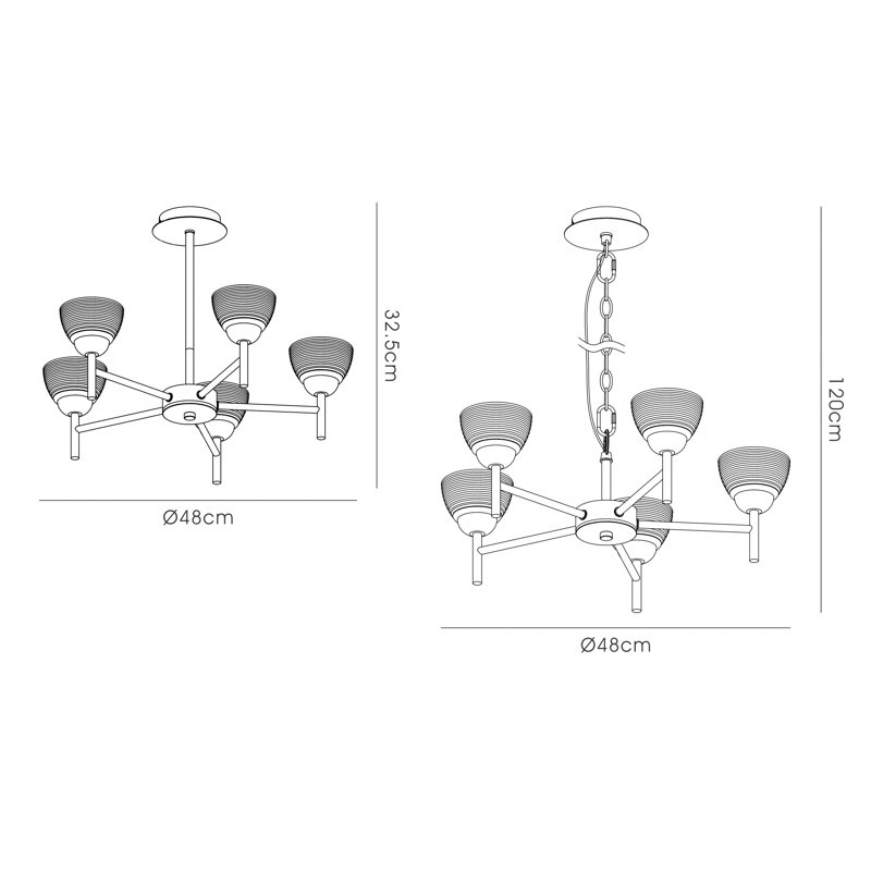 Kirwin 5 - Light Shaded Chandelier
