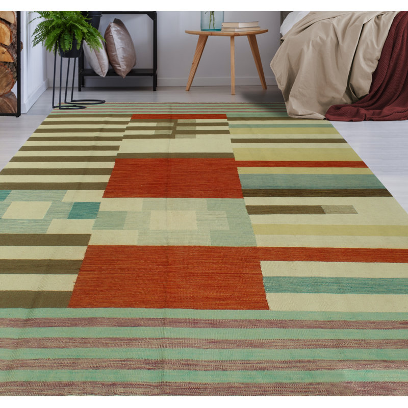 Drago Wool Striped and Geometric Indoor Rug