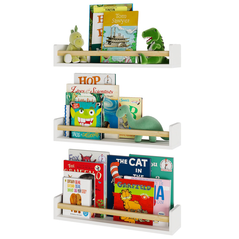 Edney 3 Piece Paulownia Solid Wood Floating Shelf