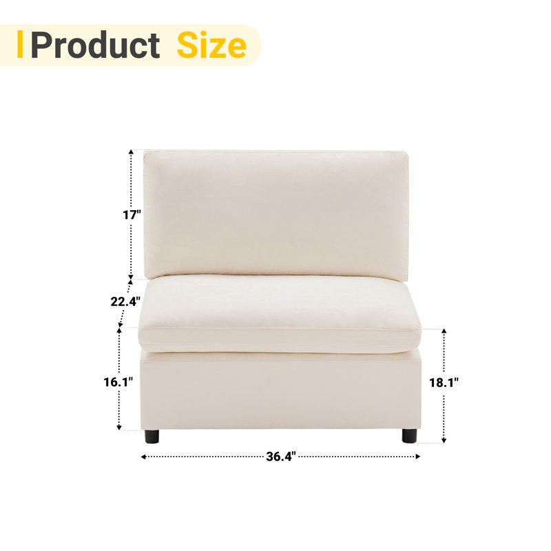Heffington 4-Seater Modular Sofa Single, Beige