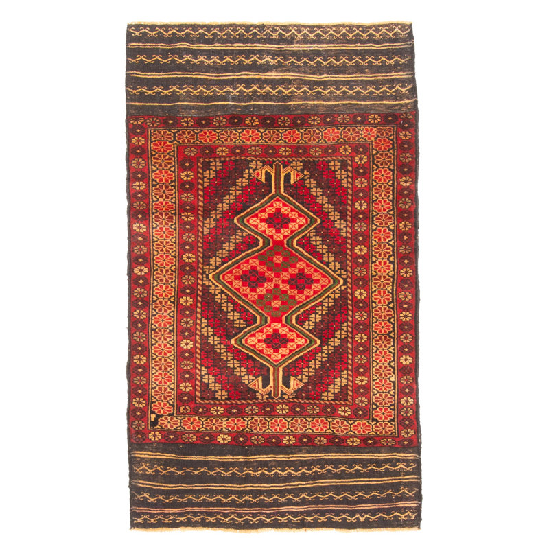 Tapis rouge Teimani 2 pi 8 po x 4 pi 11 po