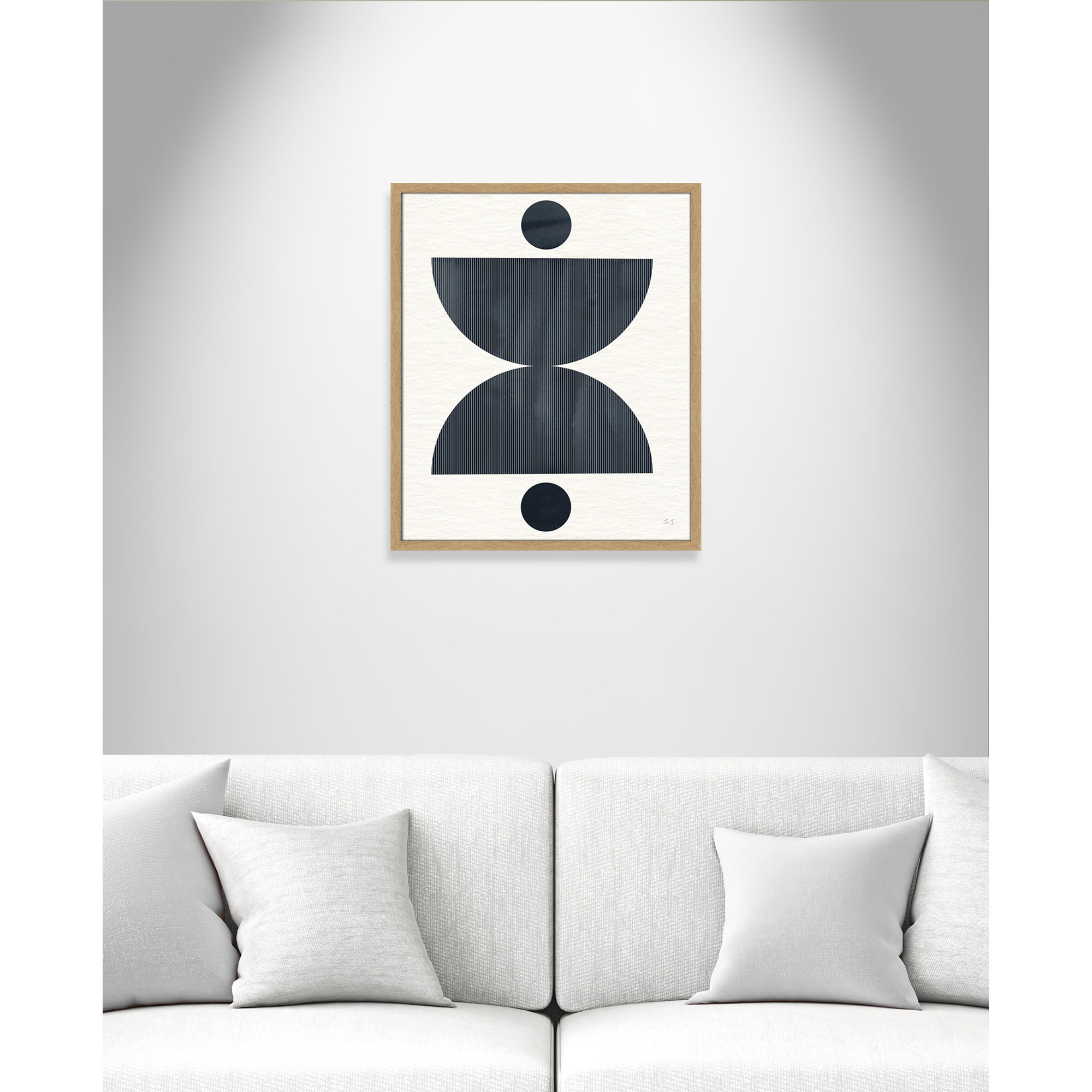 Eclipse II by Susan Jill, 25.5" H x 21.5" W x 0.75" D, Natural Framed