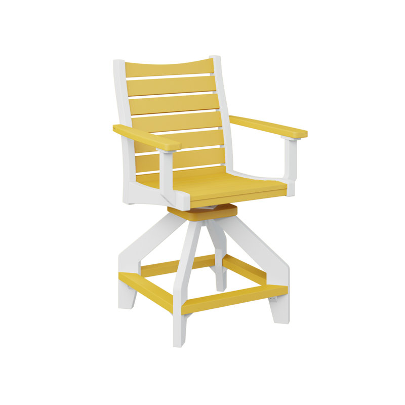 Chaise de comptoir pivotante Andrews, Jaune soleil levant, 22.5"