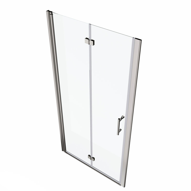 Porte de douche pivotante universelle avec verre trempé de 1/4 po - 1 3/8 po réglable