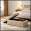 Banc rembourré en chenille avec rangement rabattable-262332315
