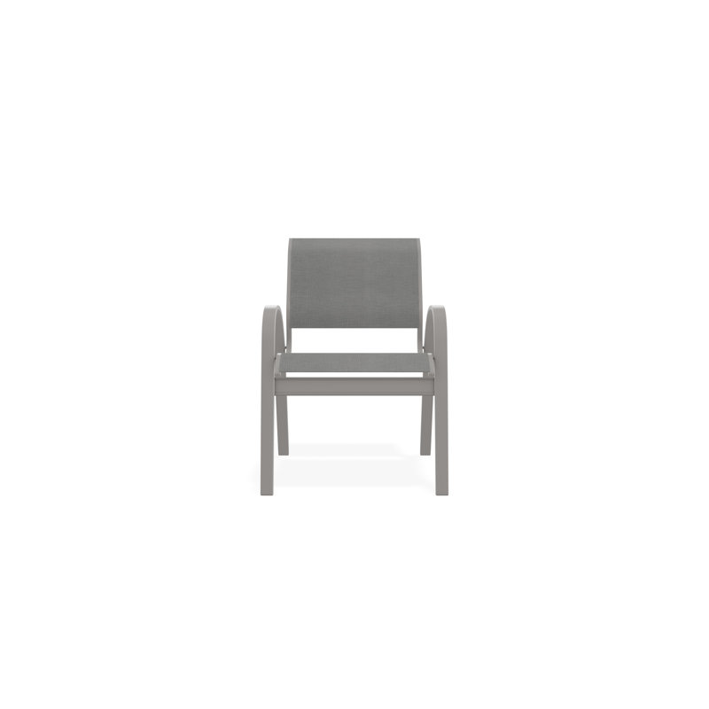 Aruba II Outdoor Dining Chair, Warm Gray, Alloy Sunbrella®