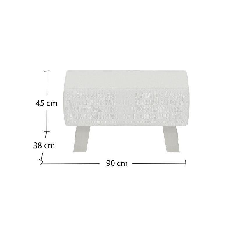 Gimo 100% Polypropylene Upholstered Bench, Grey