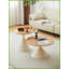 Ensemble de tables basses 2 pièces avec plateau en bois aggloméré blanc Base en acier, peu encombrante Facile à assembler