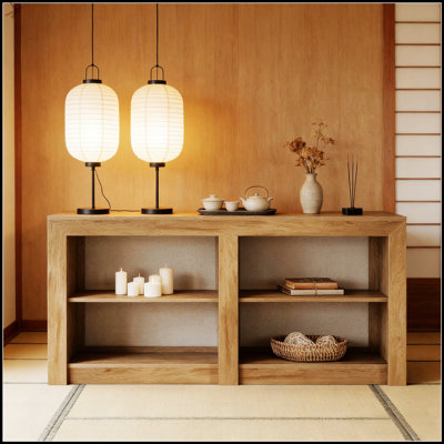 Rustic-Modern 3-Tier Entryway Console Table With Divided Shelves For Enhanced Storage And Decor