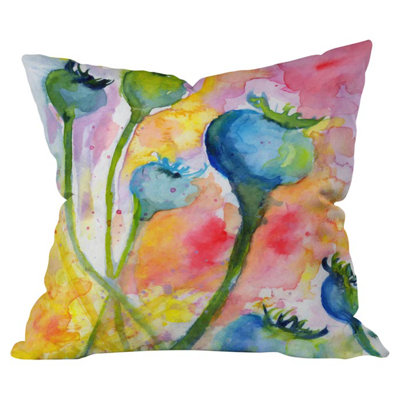 Poppy Pods Outdoor Throw Pillow