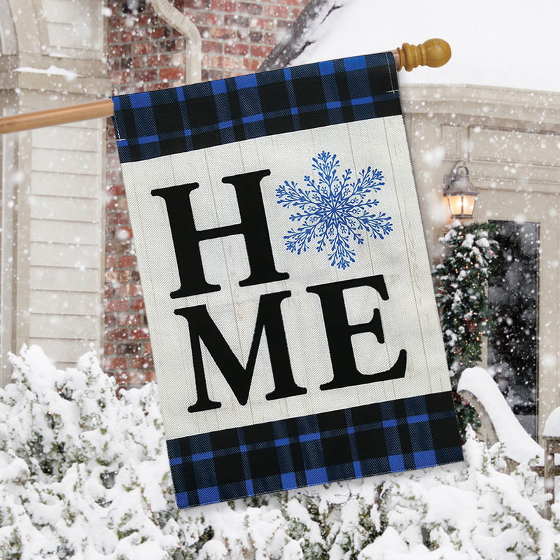Drapeau de maison en flocon de neige