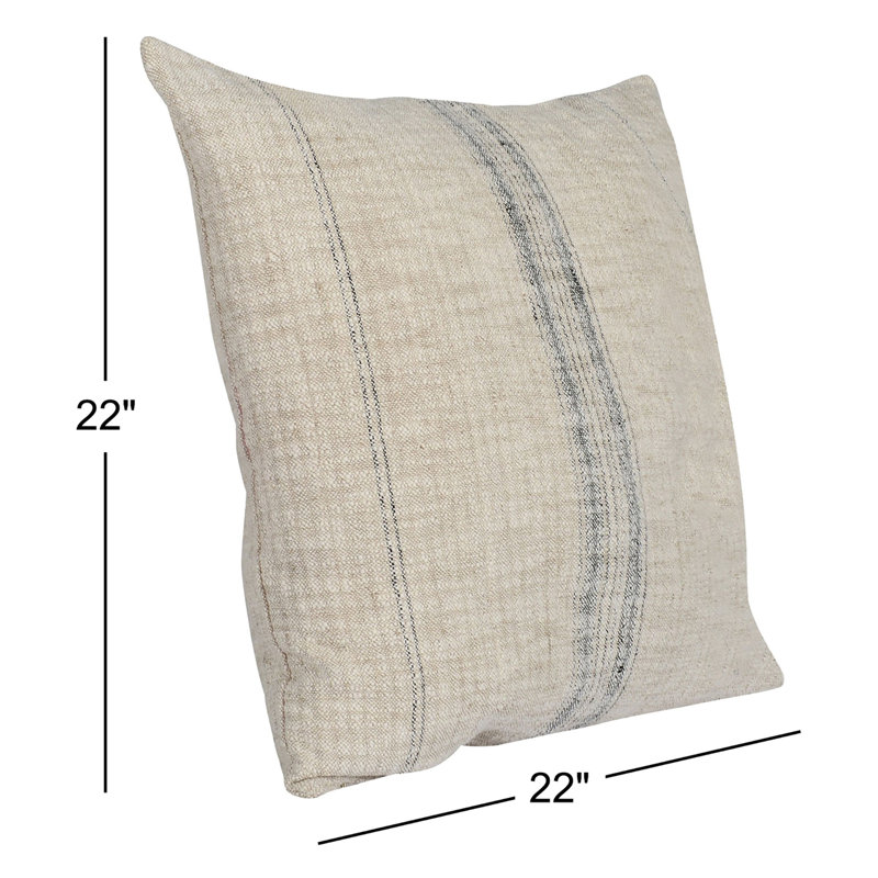 Coussin Silverton, Naturel / noir, 22 po x 22 po, Carré