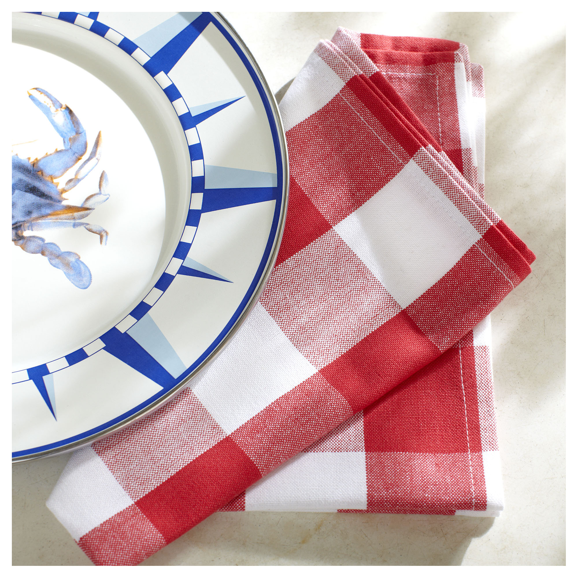 Loa 6 Piece Cotton Napkin Set, Red