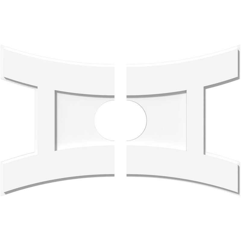28"W x 18 5/8"H x 5"ID x 6"C x 1"P Haven Architectural Grade PVC Contemporary Ceiling Medallion, Two Piece