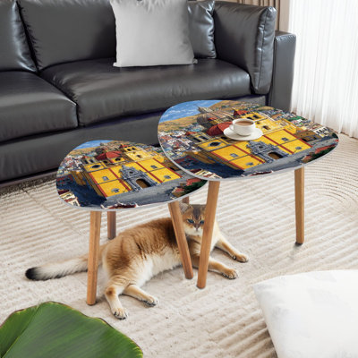 Ensemble de 2 tables basses gigognes triangulaires Guanajuato City Street