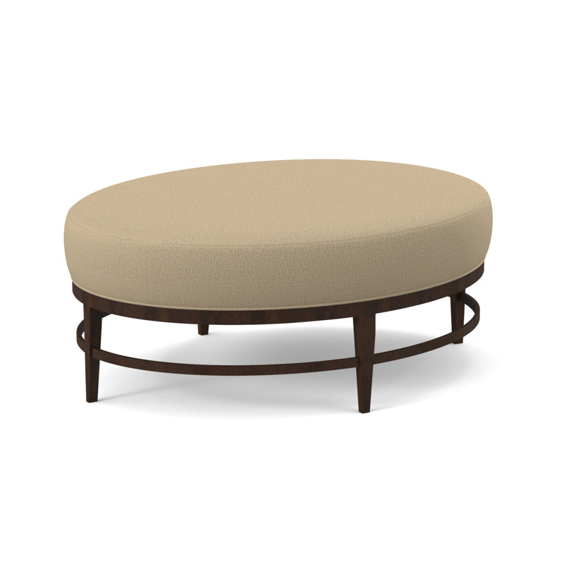 Elliptic Oval Ottoman, American Walnut, Chartres Pebble