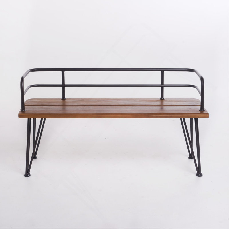 Banc en bois industriel et métal Zion