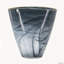 Vase en verre noir fumé de 23,6 x 11,9 x 23,6 cm avec bordure dorée
