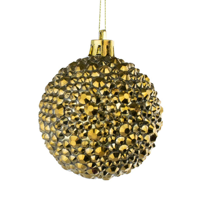 Ornement boule strass, Or
