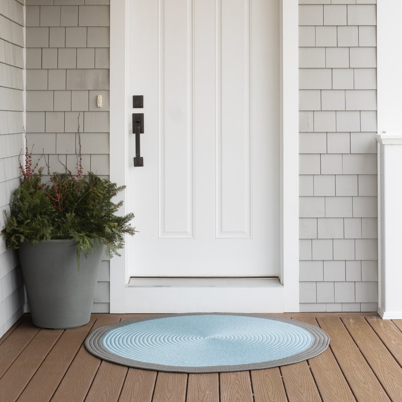 Paillasson Kajahli, Bleu/Gris, L 45 po x L 45 po